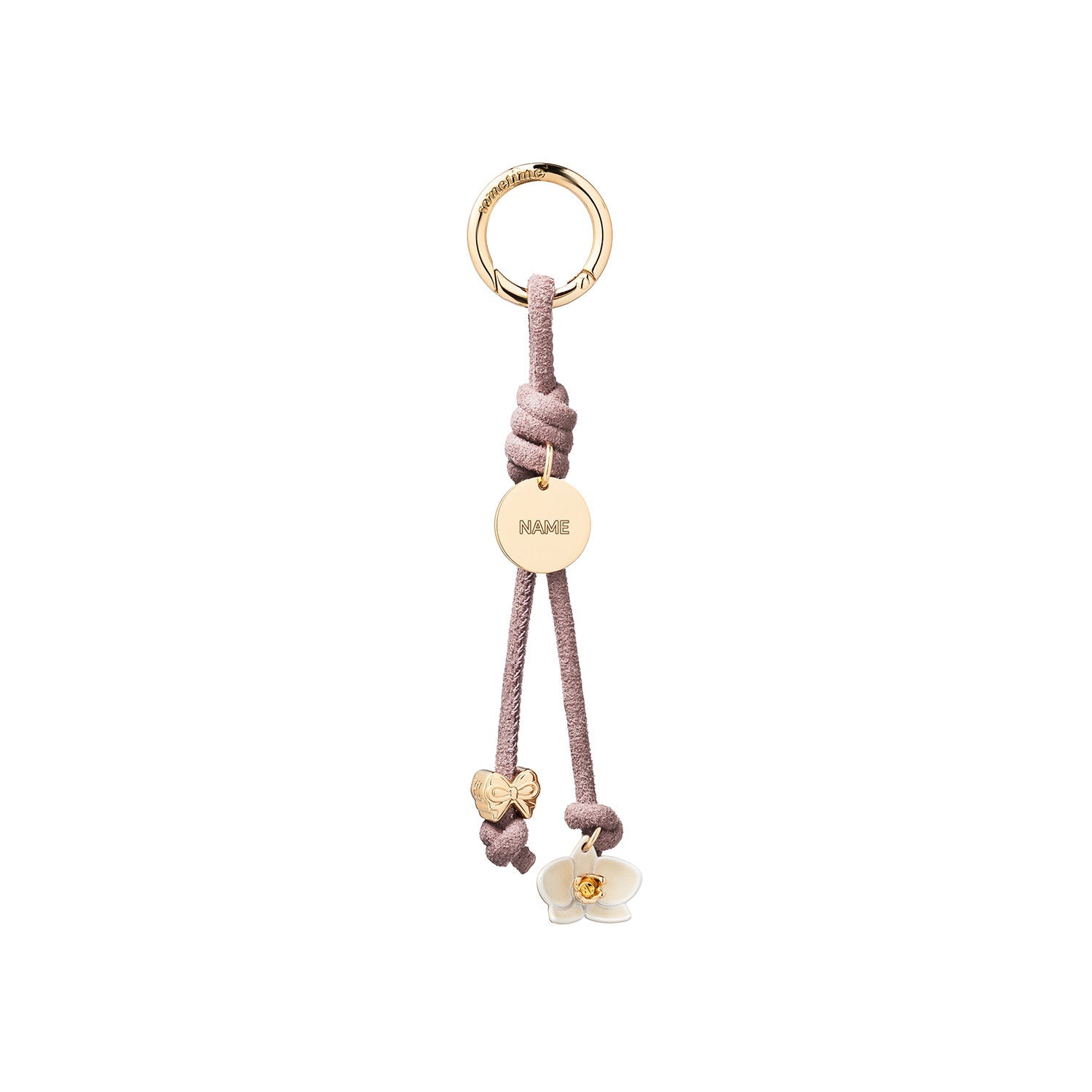 Orchid Bow Mini Charm Suede