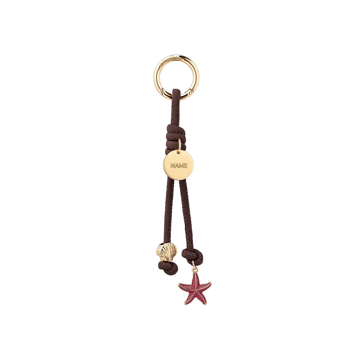 Starfish Shell Mini Charm Suede